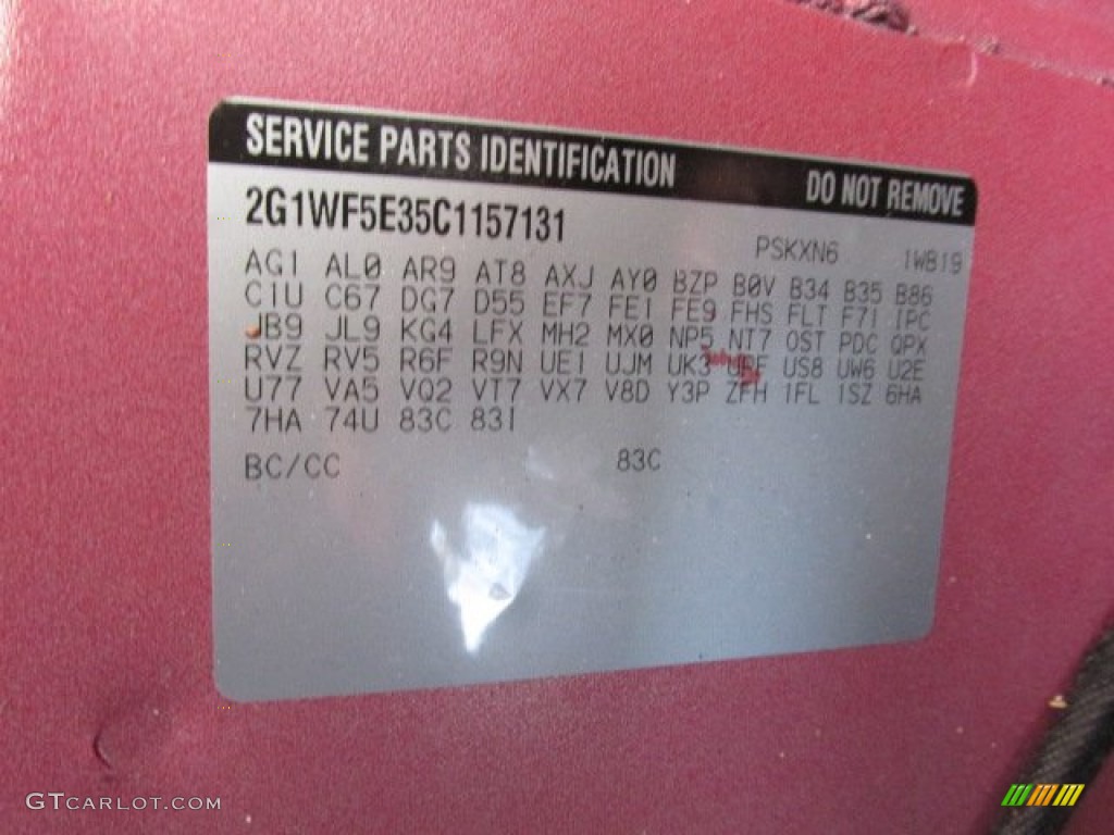 2012 Impala Color Code 83C for Victory Red Photo #77388527