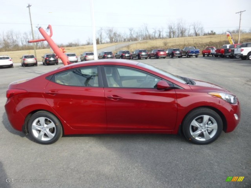 2013 Elantra GLS - Red Allure / Beige photo #8