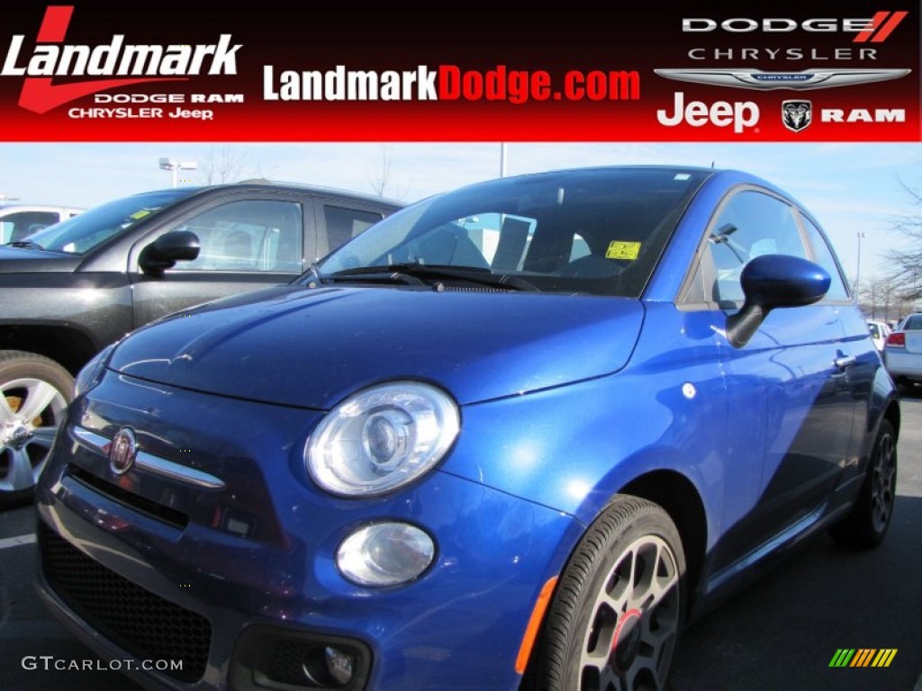 2012 500 Sport - Azzurro (Blue) / Sport Tessuto Nero/Nero (Black/Black) photo #1