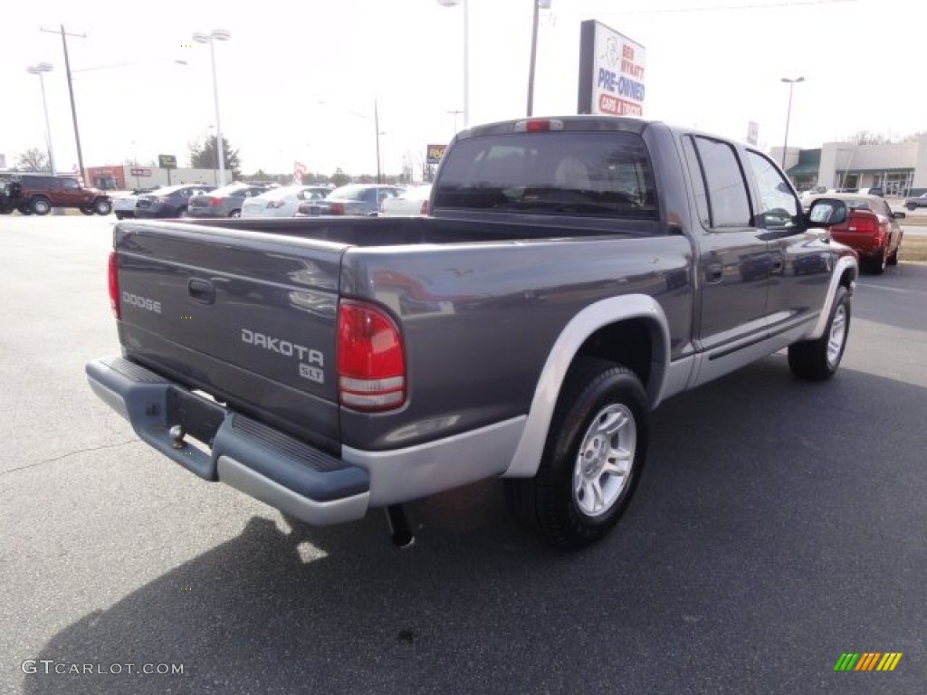 2004 Dakota SLT Quad Cab - Graphite Metallic / Dark Slate Gray photo #5