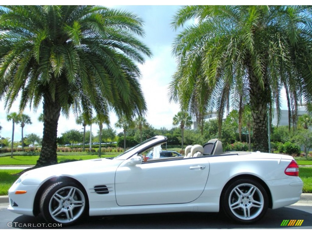 Alabaster White 2008 Mercedes-Benz SL 550 Roadster Exterior Photo #77403274