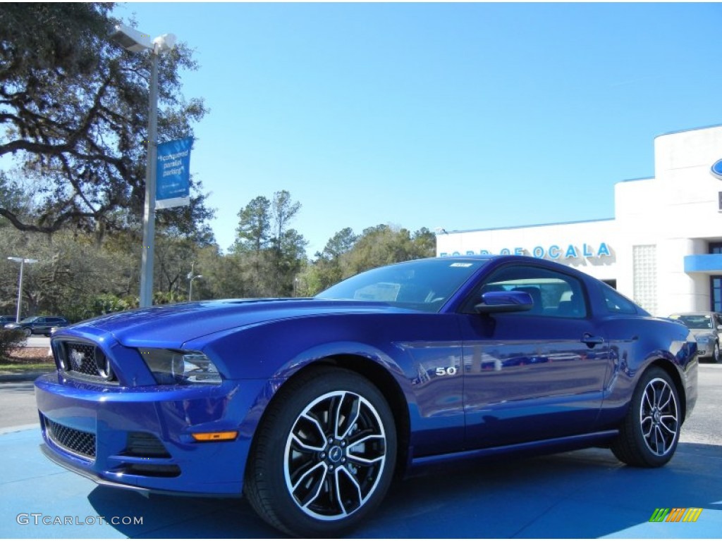 2014 Mustang GT Premium Coupe - Deep Impact Blue / Charcoal Black/Cashmere Accent photo #1