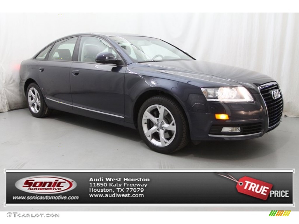 2009 A6 3.2 Sedan - Aventurine Blue Pearl Effect / Pale Grey photo #1