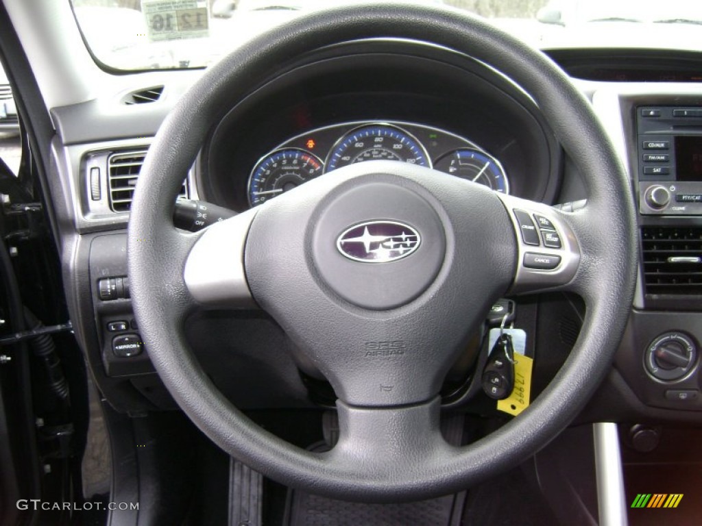 2012 Subaru Forester 2.5 X Black Steering Wheel Photo #77405414