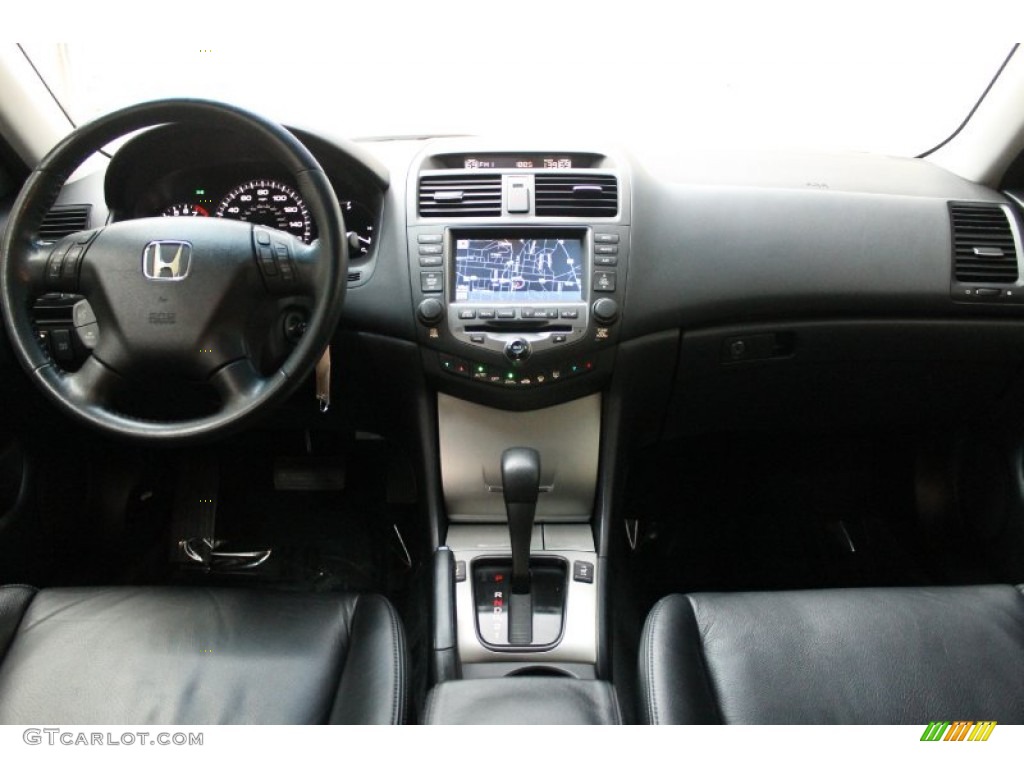 2007 Honda Accord EX-L V6 Sedan Black Dashboard Photo #77406186