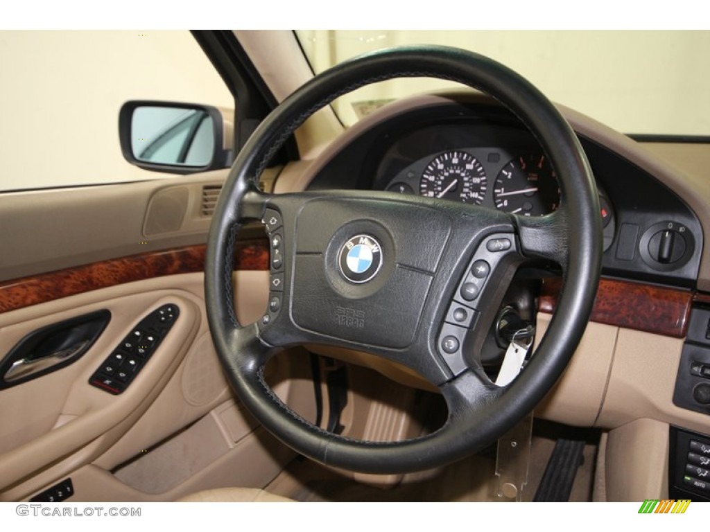 2000 BMW 5 Series 528i Sedan Sand Steering Wheel Photo #77407052
