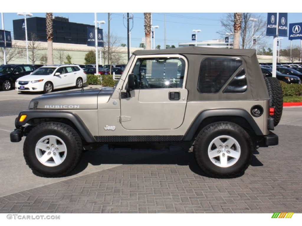 Light Khaki Metallic 2005 Jeep Wrangler Rubicon 4x4 Exterior Photo #77407624