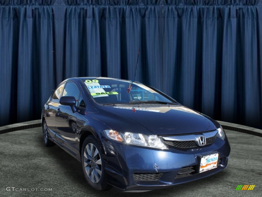 2009 Civic EX-L Sedan - Royal Blue Pearl / Gray photo #1