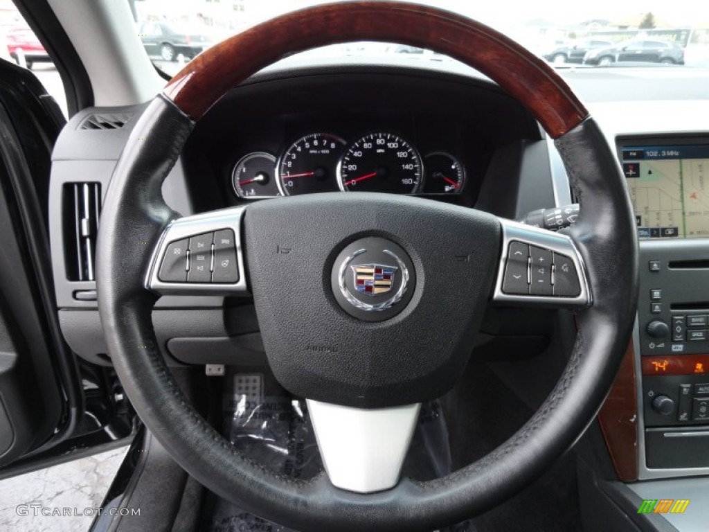 2010 Cadillac STS V6 Luxury Ebony Steering Wheel Photo #77409126