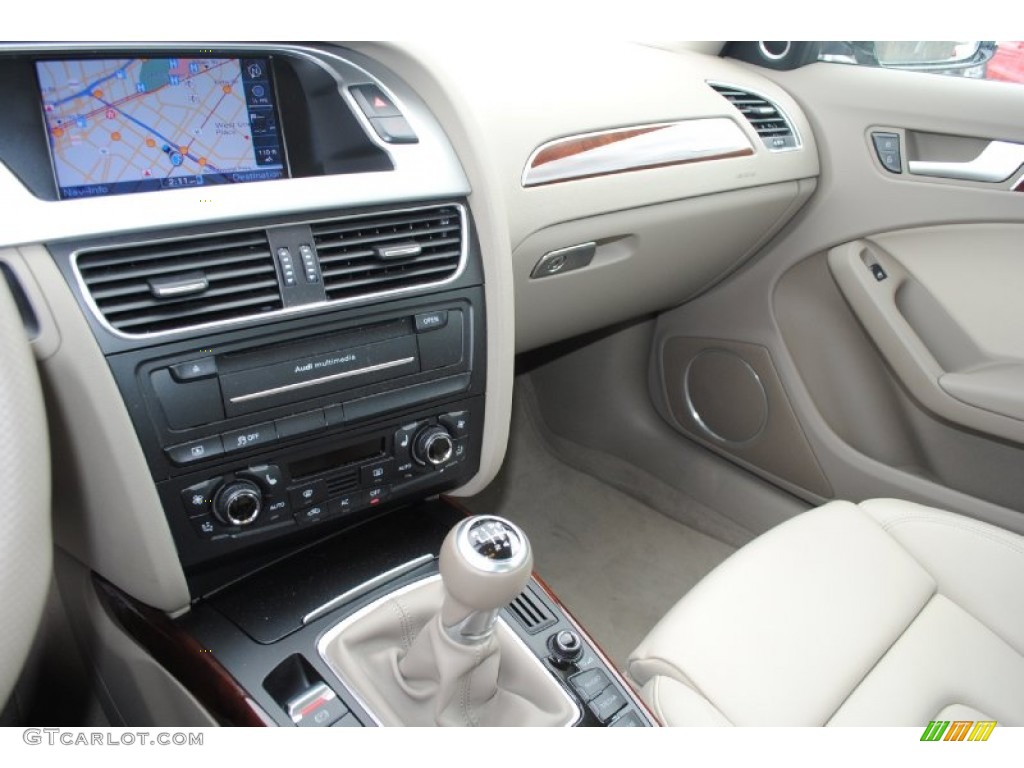 2012 Audi A4 2.0T quattro Sedan Cardamom Beige Dashboard Photo #77409136