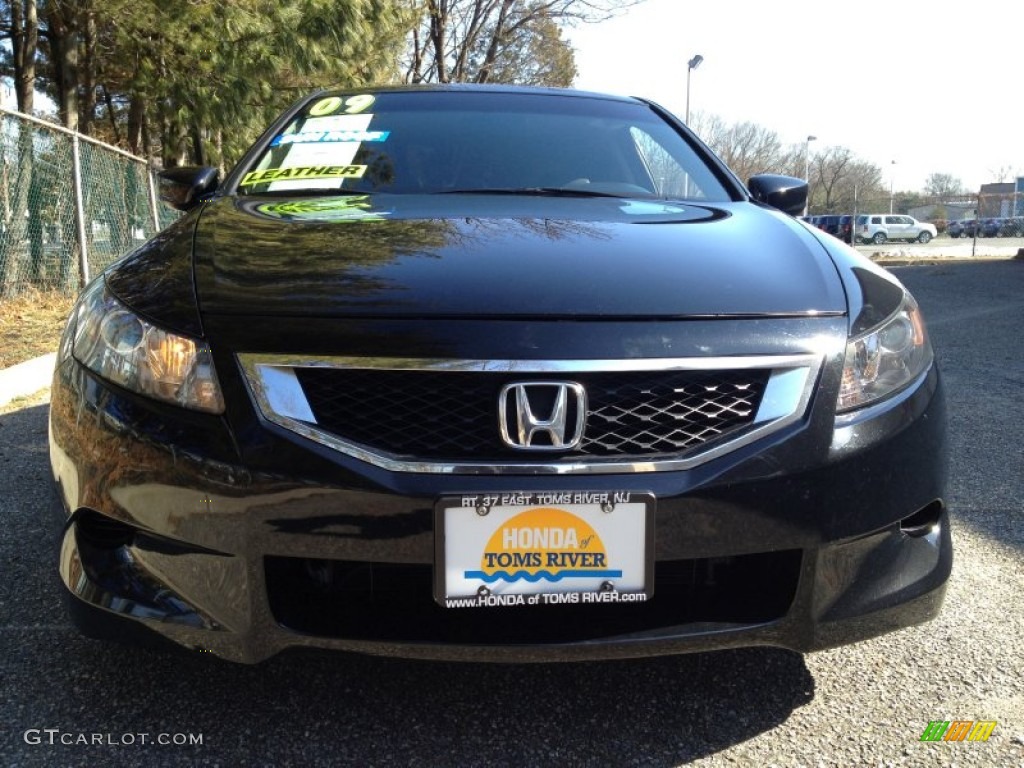 2009 Accord EX-L Coupe - Crystal Black Pearl / Black photo #2