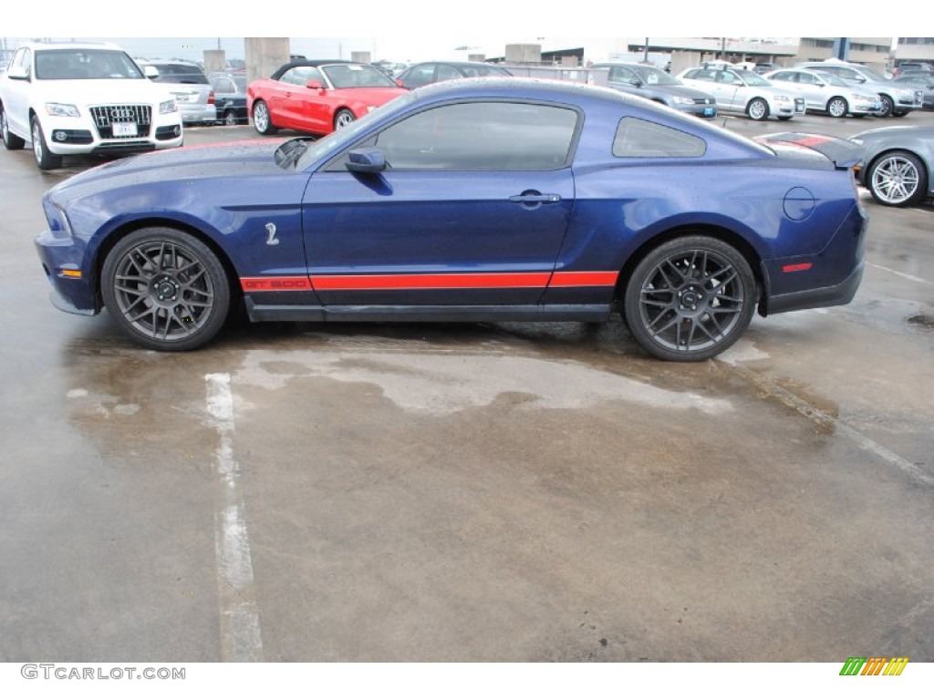2011 Mustang Shelby GT500 SVT Performance Package Coupe - Kona Blue Metallic / Charcoal Black/Red photo #5