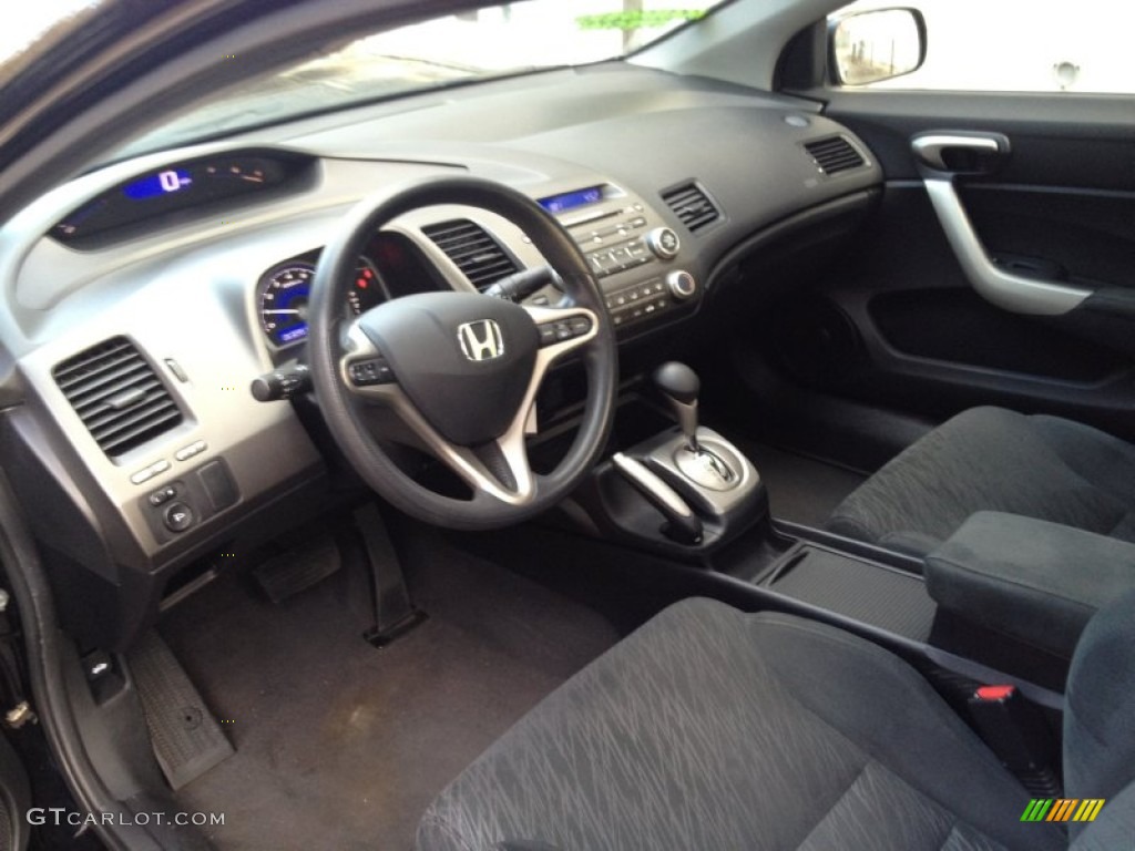 Black Interior 2008 Honda Civic EX Coupe Photo #77409960