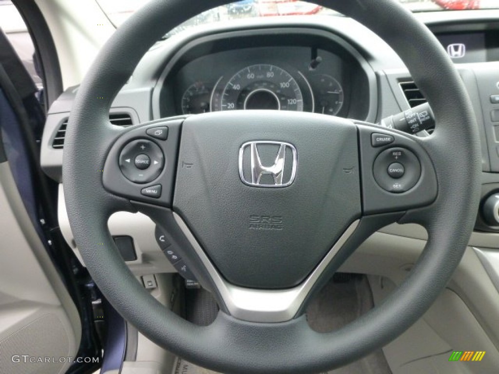 2013 Honda CR-V EX AWD Gray Steering Wheel Photo #77410305