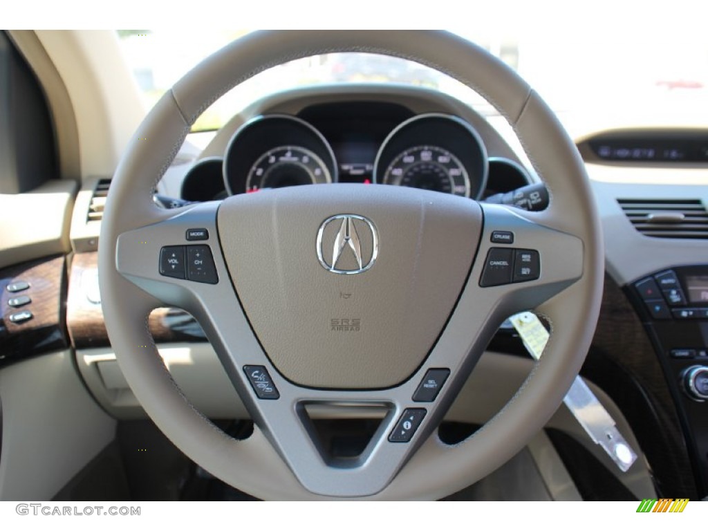 2013 Acura MDX SH-AWD Parchment Steering Wheel Photo #77411727