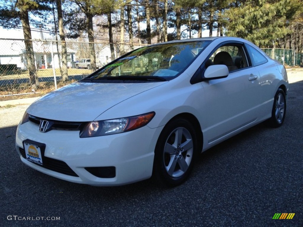 2007 Civic EX Coupe - Taffeta White / Ivory photo #1