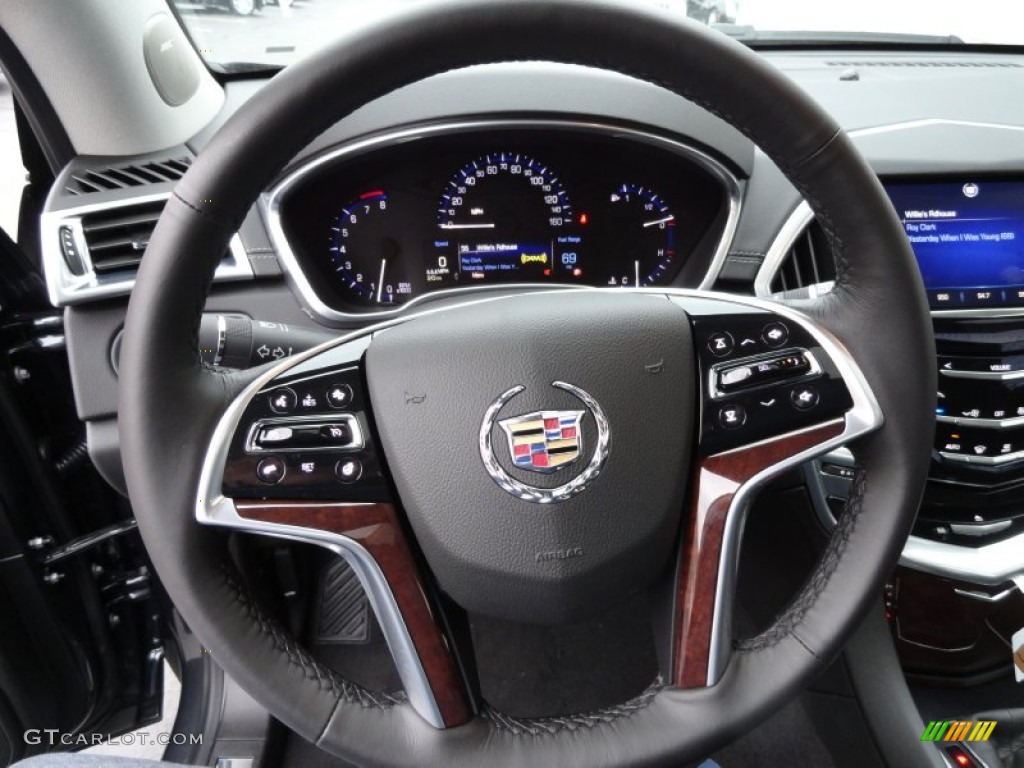 2013 Cadillac SRX Luxury AWD Ebony/Ebony Steering Wheel Photo #77412546