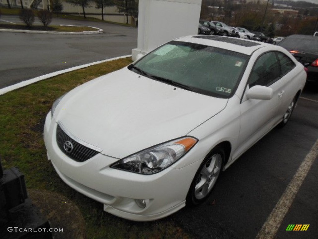 2005 Solara SE V6 Coupe - Arctic Frost Pearl White / Ivory photo #3