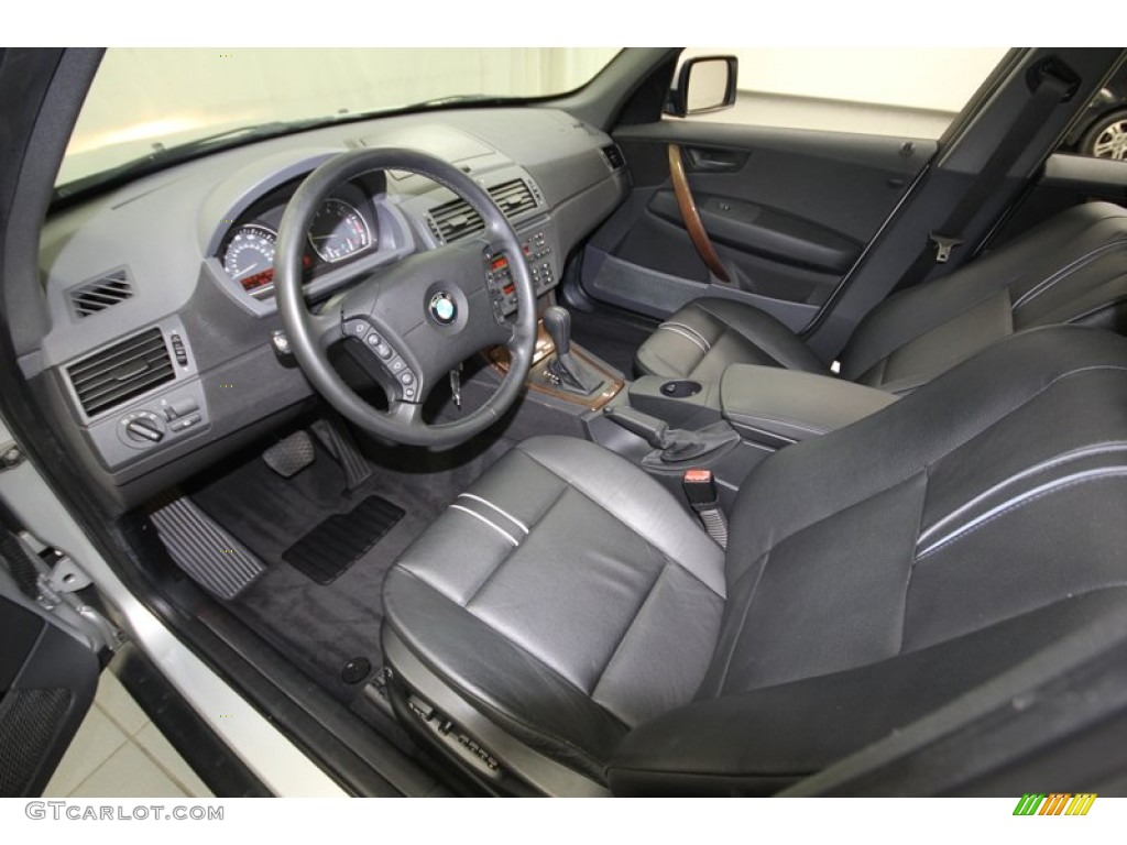 Black Interior 2004 BMW X3 3.0i Photo #77413712