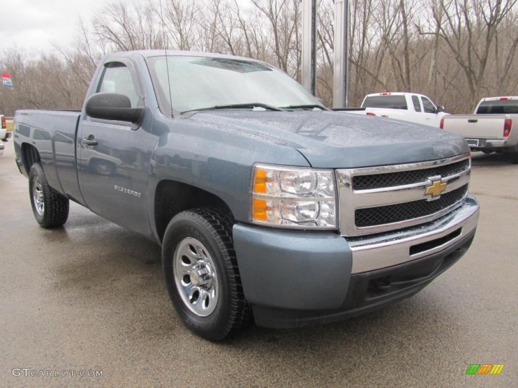 2011 Silverado 1500 Regular Cab 4x4 - Blue Granite Metallic / Dark Titanium photo #11