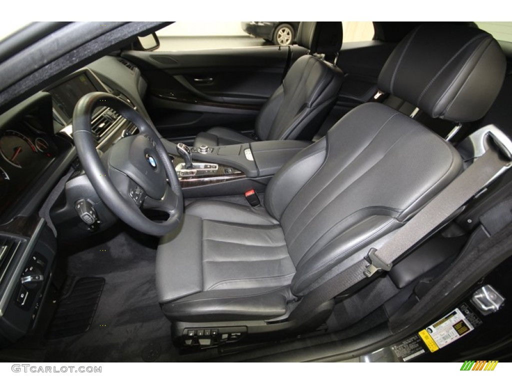 Black Nappa Leather Interior 2012 BMW 6 Series 650i Convertible Photo #77416016