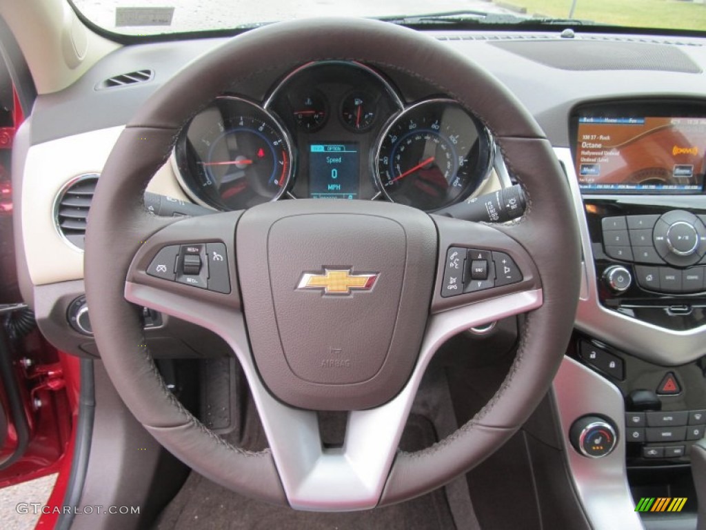 2013 Chevrolet Cruze LTZ/RS Cocoa/Light Neutral Steering Wheel Photo #77416356