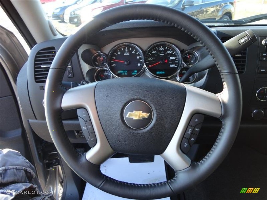 2013 Chevrolet Silverado 1500 LT Crew Cab 4x4 Ebony Steering Wheel Photo #77416906