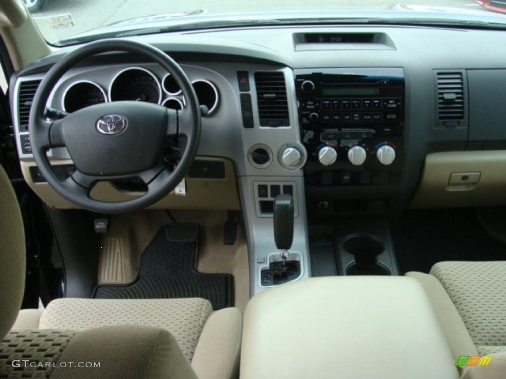 2008 Toyota Tundra Double Cab 4x4 Beige Dashboard Photo #77418328