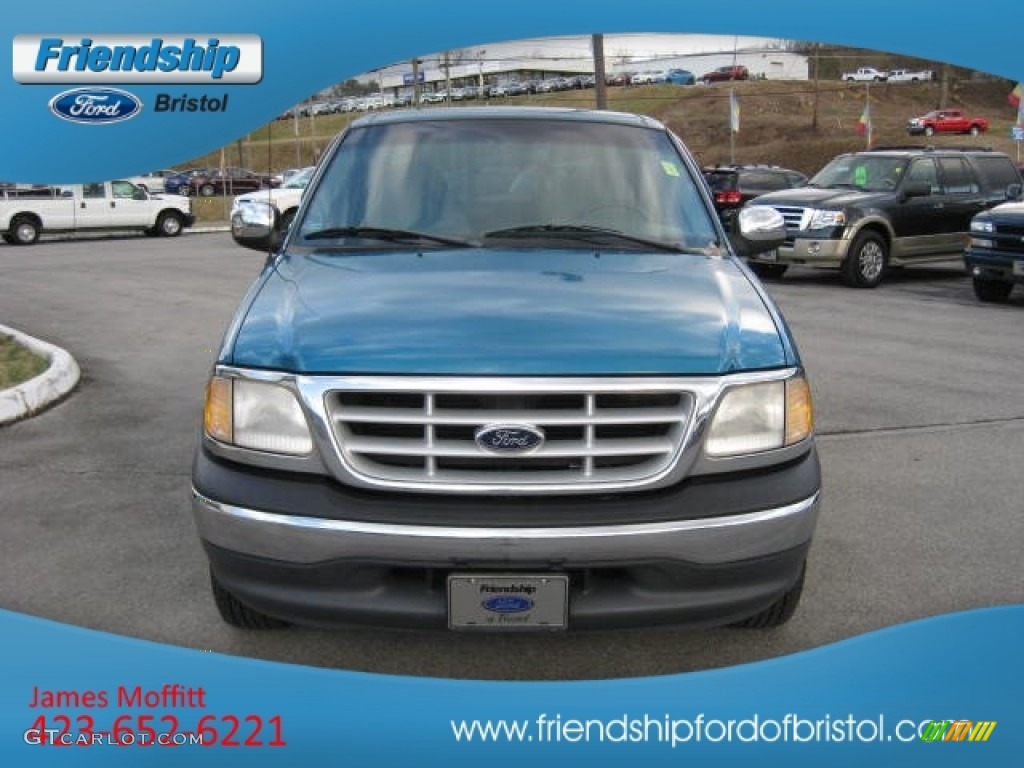 1999 F150 XLT Extended Cab - Island Blue Metallic / Medium Graphite photo #4
