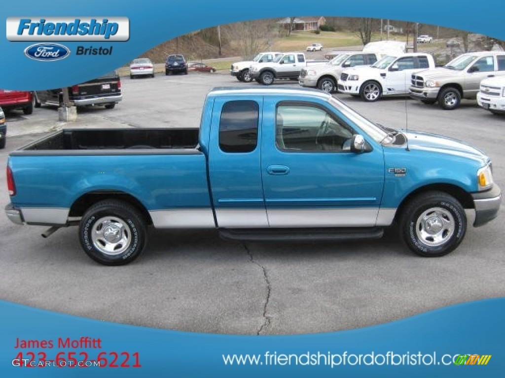 1999 F150 XLT Extended Cab - Island Blue Metallic / Medium Graphite photo #6
