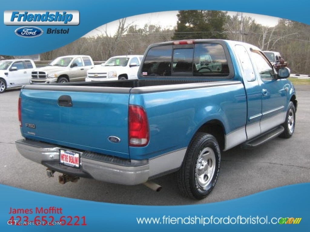 1999 F150 XLT Extended Cab - Island Blue Metallic / Medium Graphite photo #7