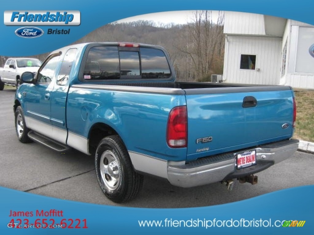 1999 F150 XLT Extended Cab - Island Blue Metallic / Medium Graphite photo #9