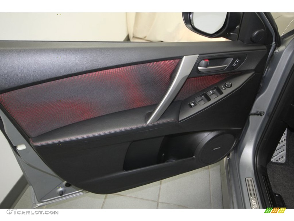 2011 Mazda MAZDA3 MAZDASPEED3 Black/Red Door Panel Photo #77420451