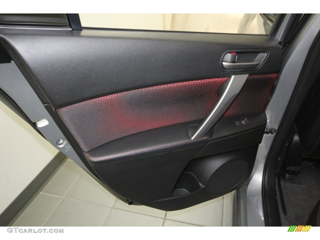 2011 Mazda MAZDA3 MAZDASPEED3 Black/Red Door Panel Photo #77420724