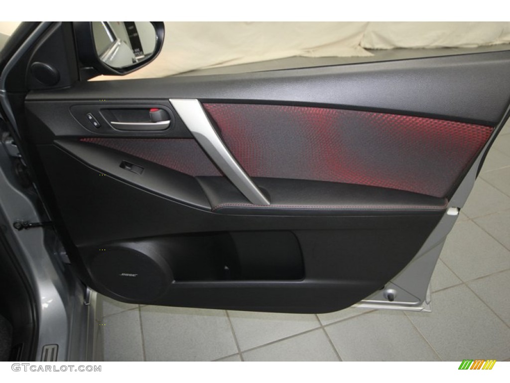 2011 Mazda MAZDA3 MAZDASPEED3 Black/Red Door Panel Photo #77420874