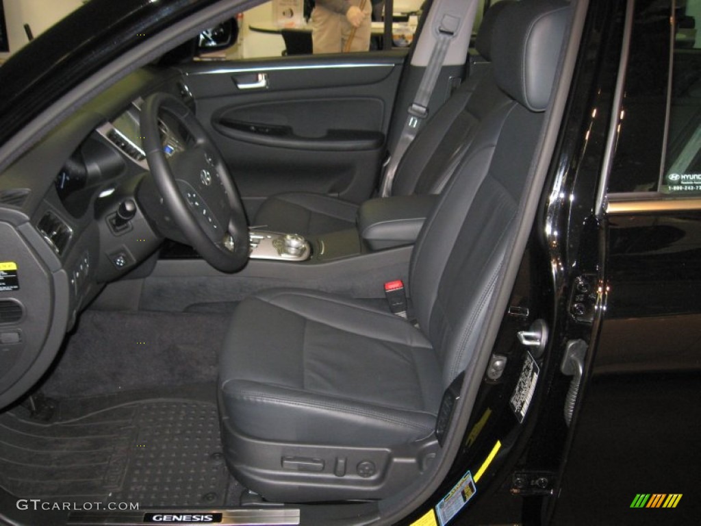 Jet Black Interior 2013 Hyundai Genesis 5.0 R Spec Sedan Photo #77421776