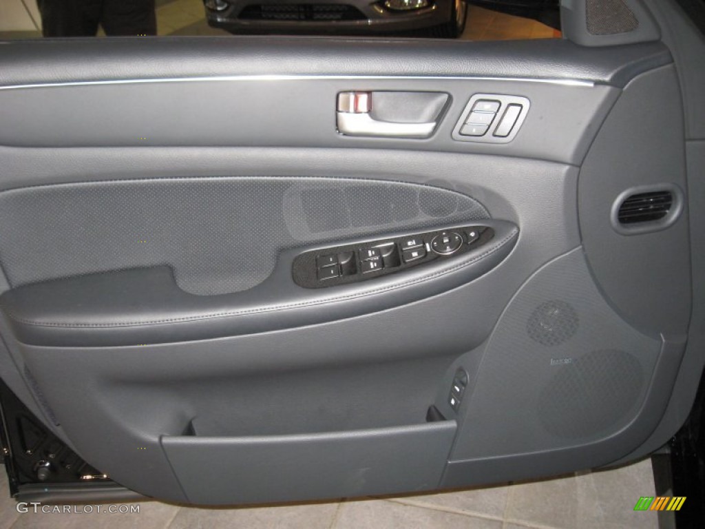 2013 Hyundai Genesis 5.0 R Spec Sedan Jet Black Door Panel Photo #77421810