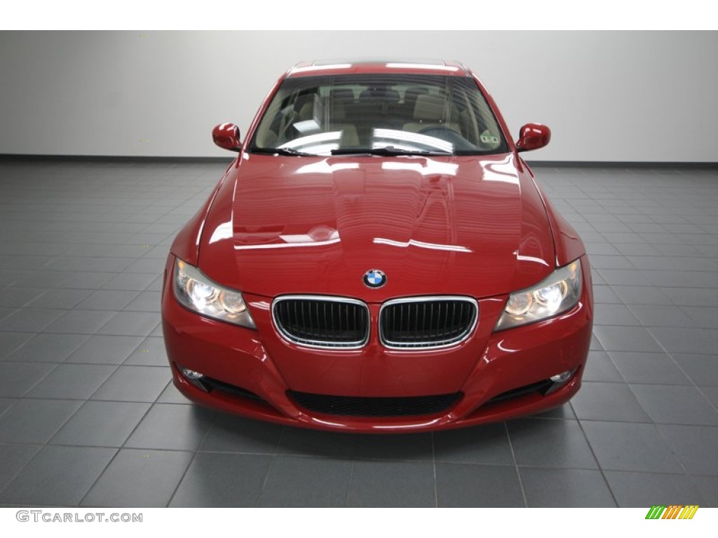 2009 3 Series 328i Sedan - Crimson Red / Beige photo #6