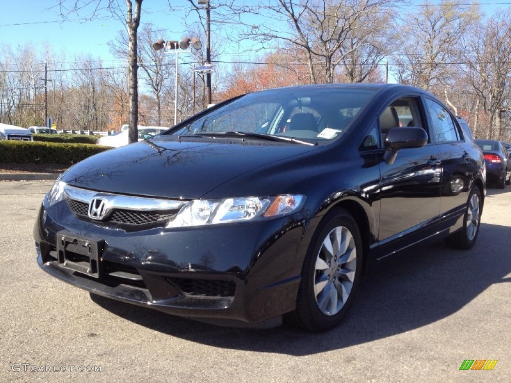 Crystal Black Pearl 2010 Honda Civic EX Sedan Exterior Photo #77424462
