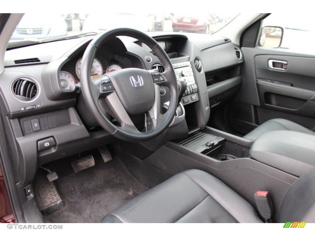 Black Interior 2011 Honda Pilot EX-L 4WD Photo #77426595