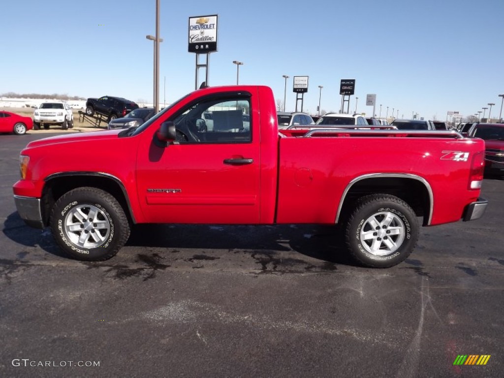 2010 Sierra 1500 SLE Regular Cab 4x4 - Fire Red / Ebony/Light Cashmere photo #8