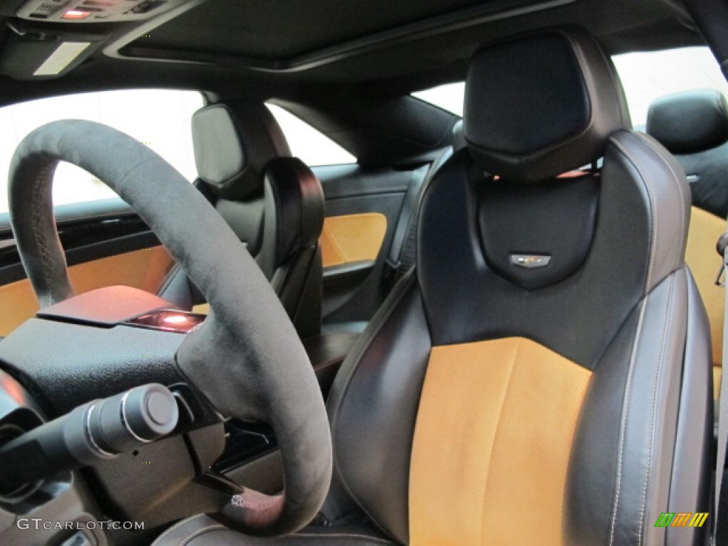 Ebony/Saffron Interior 2012 Cadillac CTS -V Coupe Photo #77430068