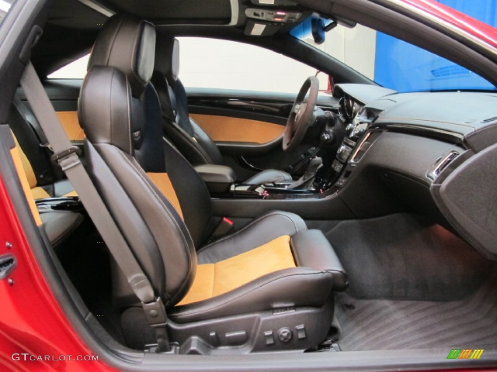 Ebony/Saffron Interior 2012 Cadillac CTS -V Coupe Photo #77430112