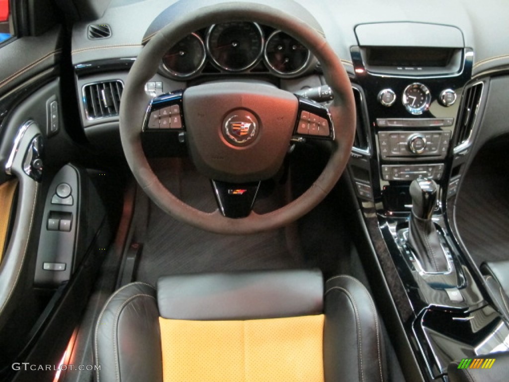 2012 Cadillac CTS -V Coupe Ebony/Saffron Dashboard Photo #77430153