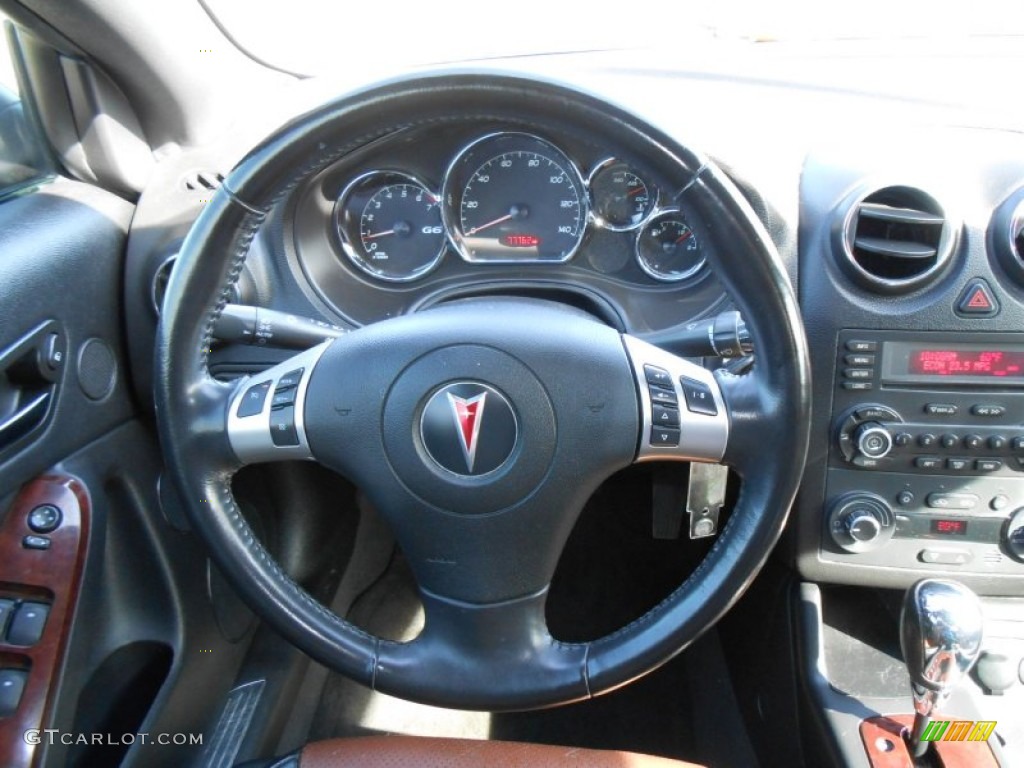 2007 Pontiac G6 GT Convertible Ebony/Morocco Steering Wheel Photo #77431128