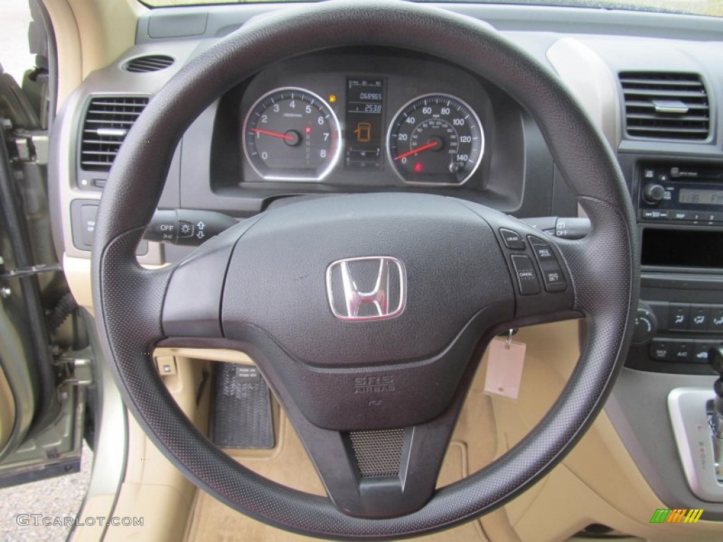 2007 Honda CR-V LX 4WD Ivory Steering Wheel Photo #77433378
