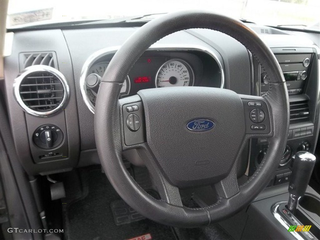 2010 Ford Explorer Sport Trac Limited Charcoal Black Steering Wheel Photo #77435190