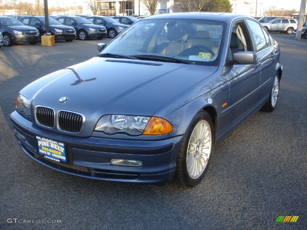 2001 3 Series 330i Sedan - Steel Blue Metallic / Grey photo #1