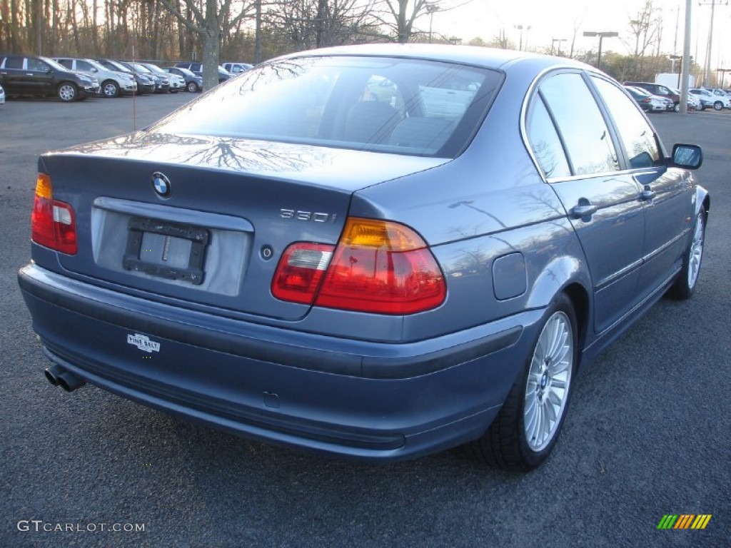 2001 3 Series 330i Sedan - Steel Blue Metallic / Grey photo #7