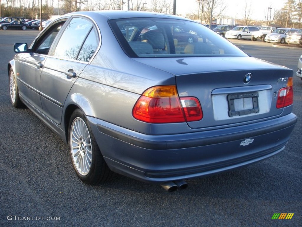 2001 3 Series 330i Sedan - Steel Blue Metallic / Grey photo #9